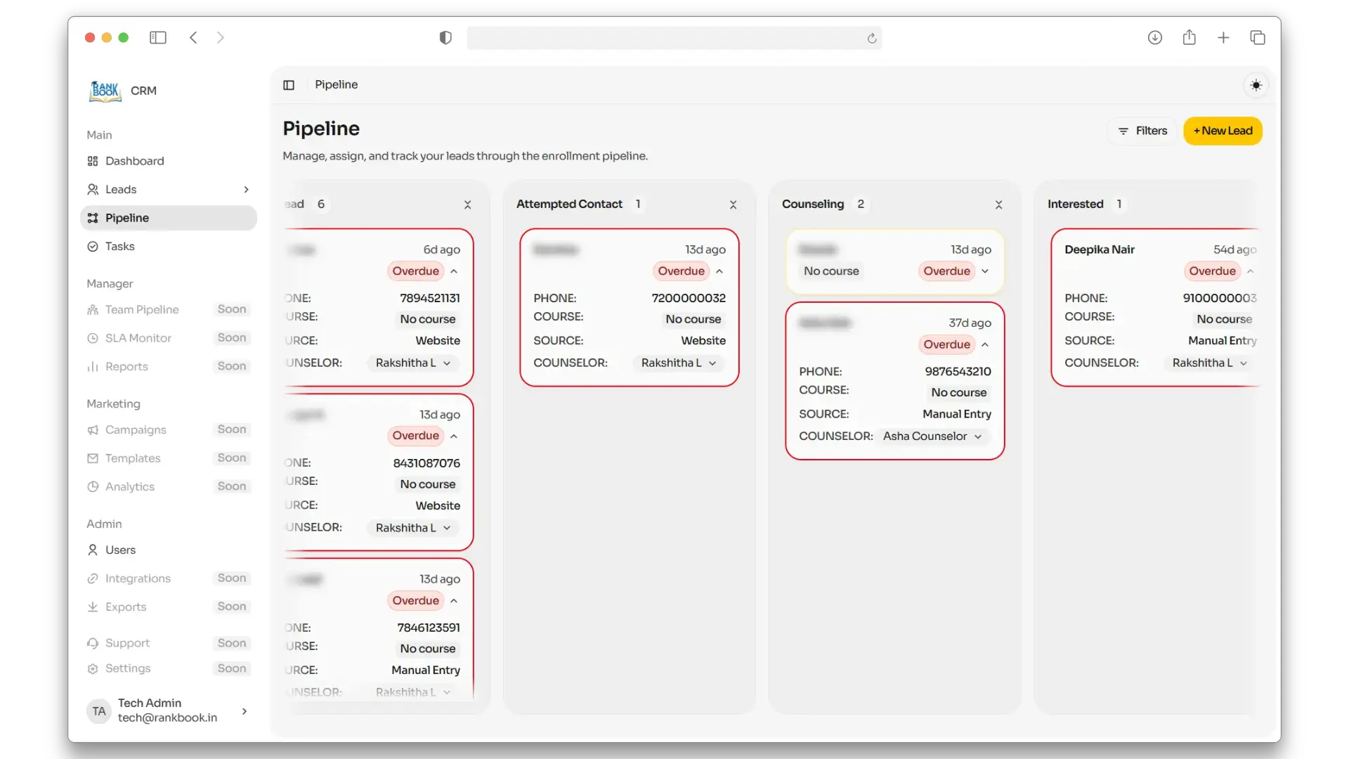 CRM Interface