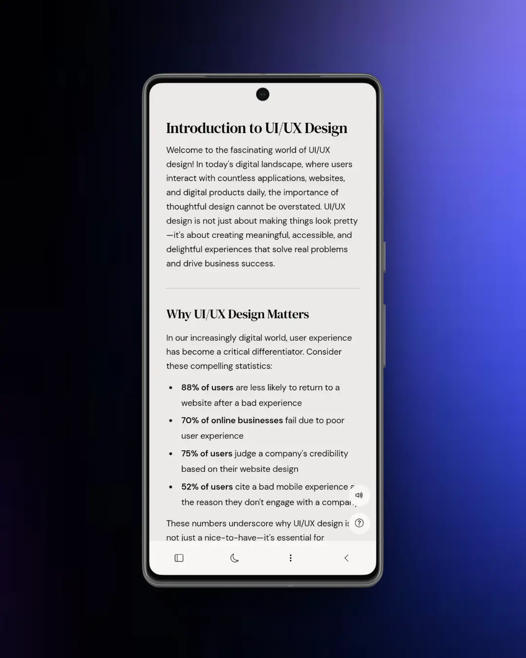 UI/UX Tutorials Platform Mobile Interface